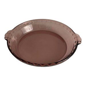 Pyrex Pie Cranberry Glass 10" Fluted Edge Plate Pan Oven Dish #229 Made in USA